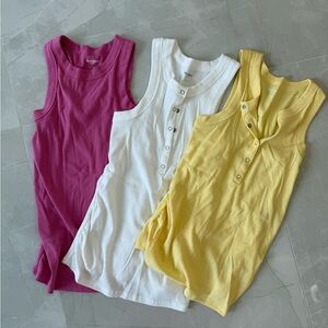Maternity Old Navy Women's Tank Tops - Pink, White, Yellow